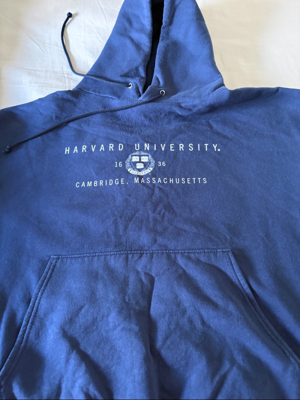 Champion Red, Blue and White Athletic Apparel Label Hoodie